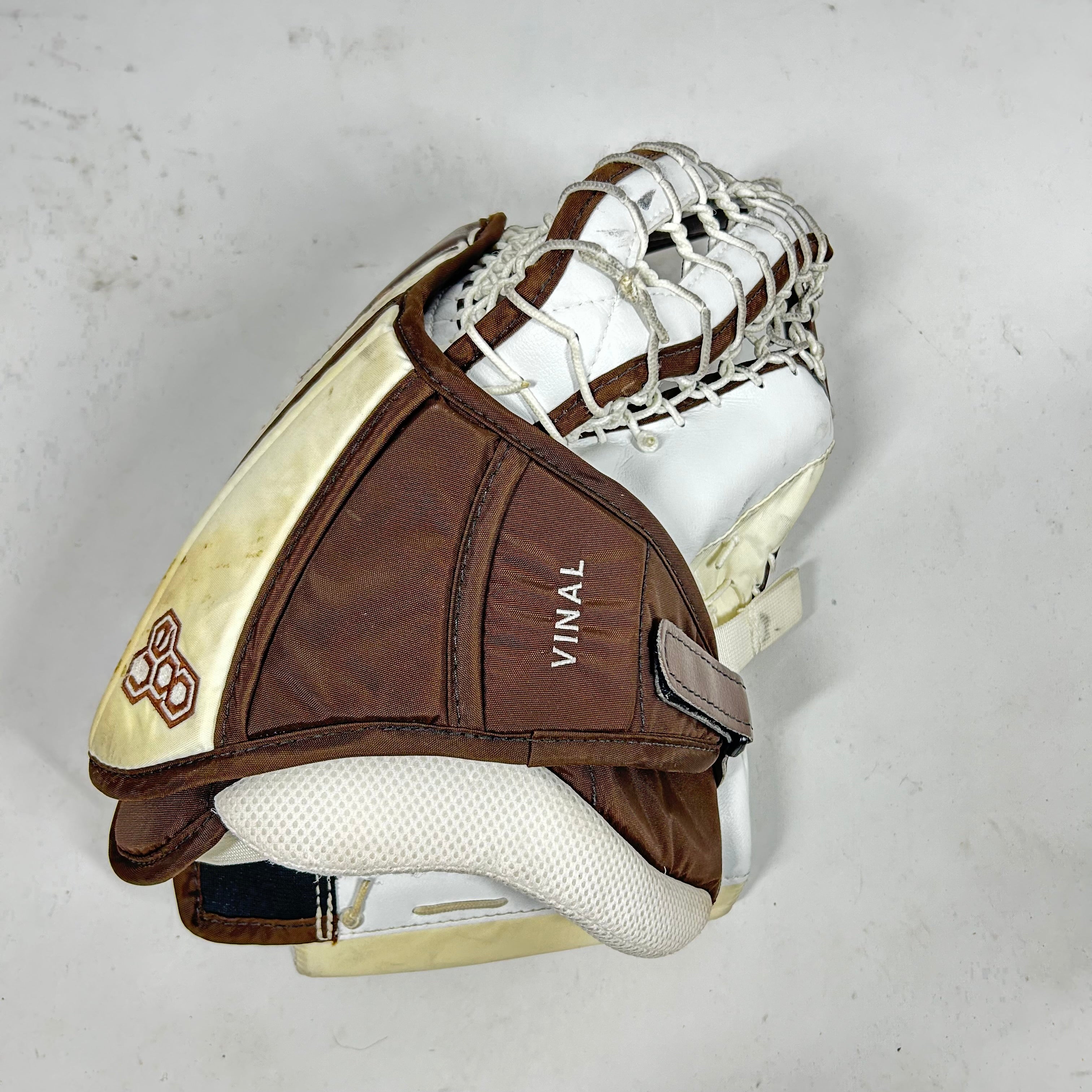 Vaughn Velocity VE8 - Gant de gardien de but Pro Stock d'occasion (blanc/marron)